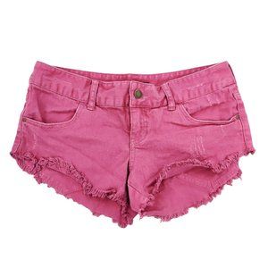 Billabong Jean Shorts Women 29 Pink Denim Stretch